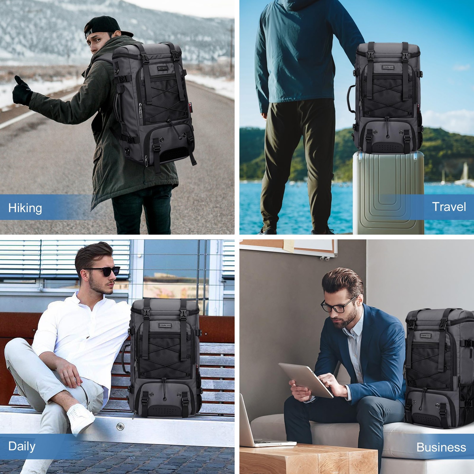 Travel Backpack for Men Large 3 in 1 Convertible Airline Approved Carry-on Lu…