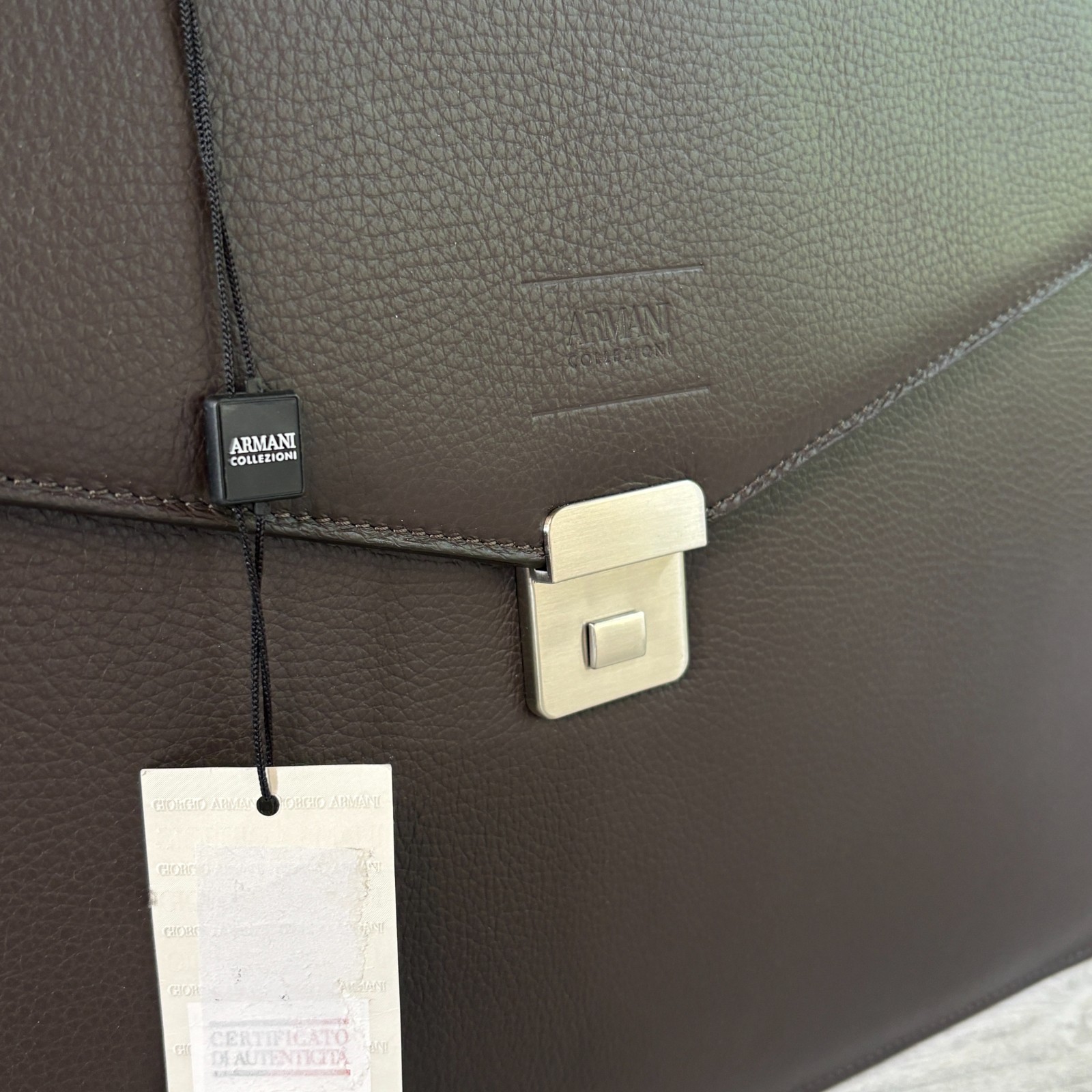 Armani Collezioni Leather Briefcase Bag Attache