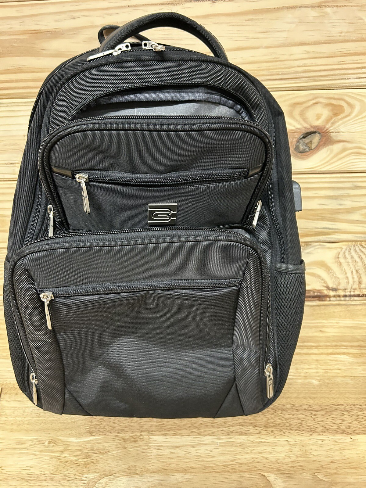 Bruno Cavalli Laptop Bag USB Charging Backpack, 15.6 Inch Laptop, Black