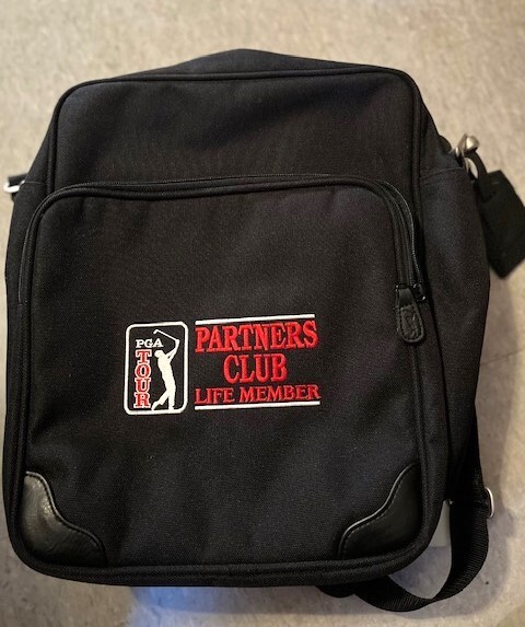 NWOT PGA Tour Partners Club Lifetime Member Shoulder Bag Black Multiple Pockets