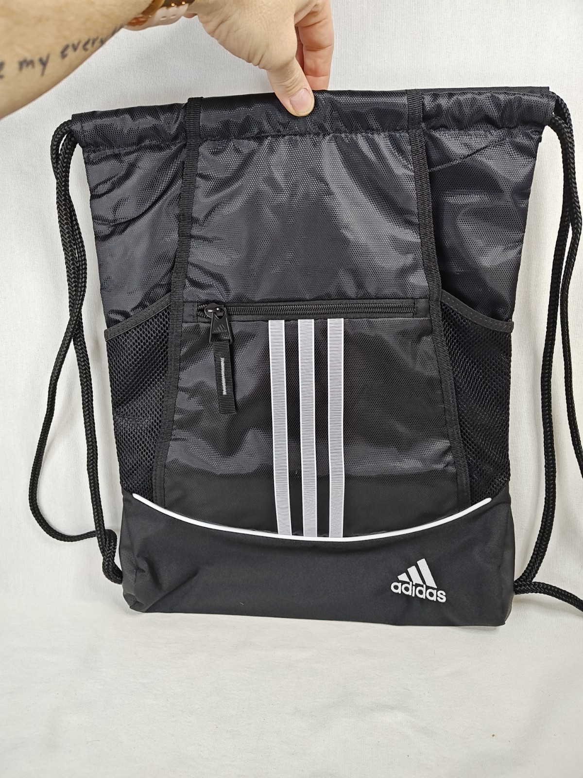 Adidas Alliance II Sackpack New Without Tags Black Gray Drawstring Backpack