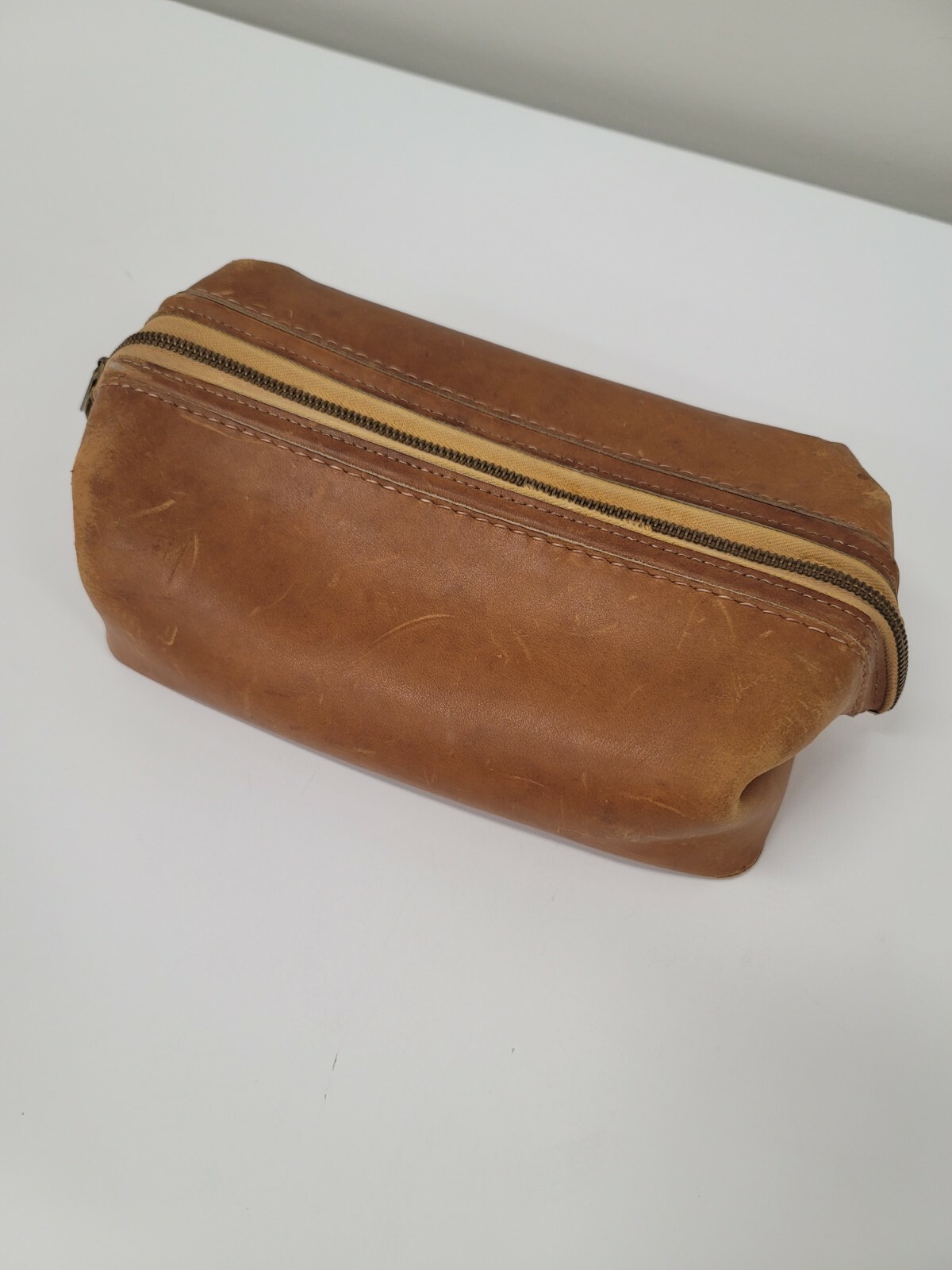Vintage Bosca Glove Leather Fold Down Travel Shaving Toiletry Bag Classic B4