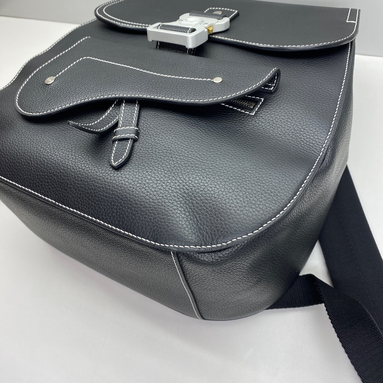 Dior Pre-Owned Authentic Gallop Black Leather Backpack 40x28x12cm