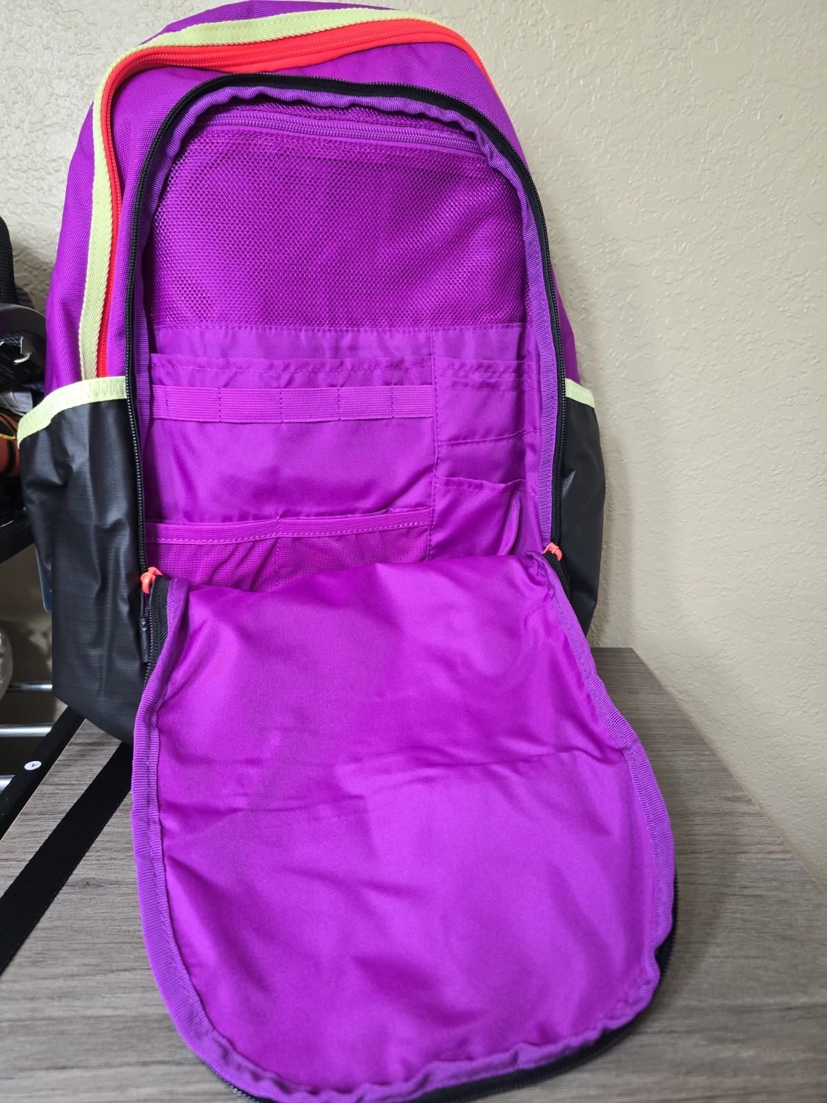 $70…Jordan Air Patrol 29-Liter Backpack Vivid Purple. 15″ Laptop Sleeve….
