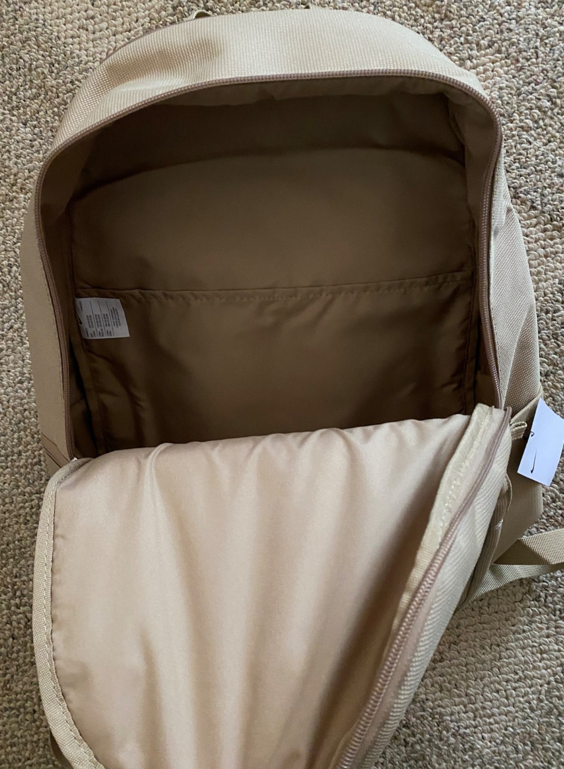 Nike Heritage Eugene Backpack Bag DB3300-297 Beige Khaki 18″ H x 12″ W x 6″ D
