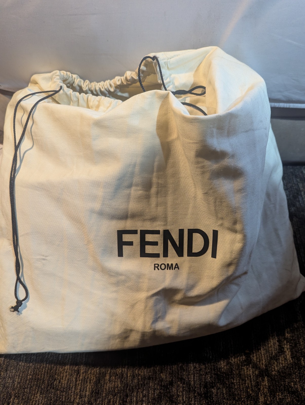 Fendi Monogram Black Brown Men’s Backpack Adjustable Straps Inner Pockets Zip