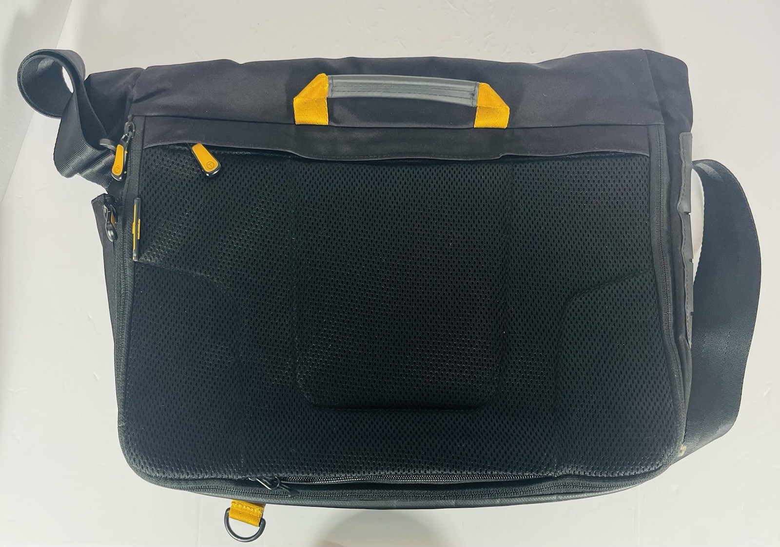 TUMI T-Tech Expandable Laptop Messenger 16.5” Bag, Black W/Yellow Trim