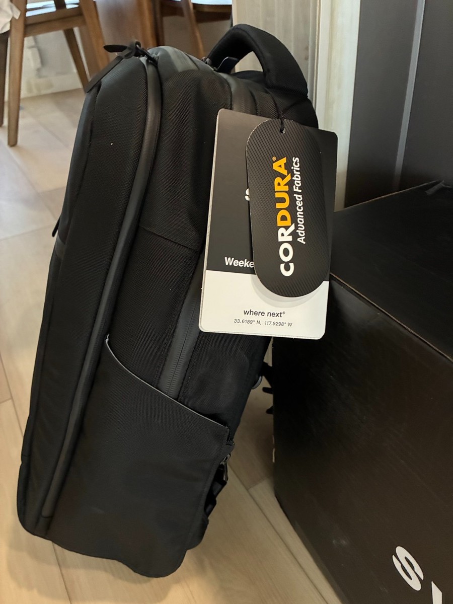Sympl Weekender Pack 25L Laptop Backpack Black CORDURA Travel Carry-On New Tags