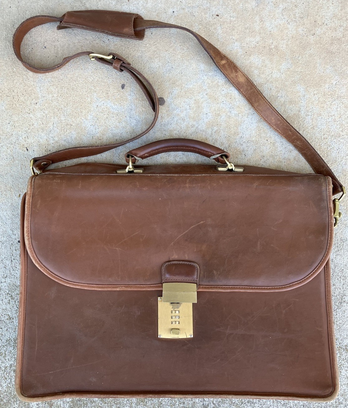 Vintage Coach British Tan Classic Portfolio Briefcase Satchel Messenger Bag READ