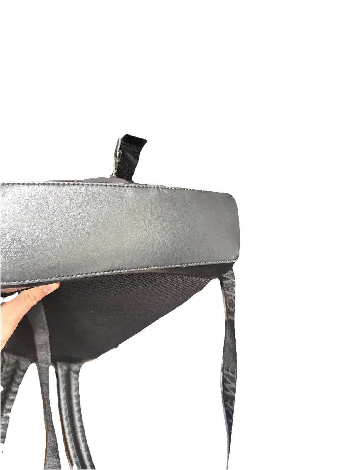 Loewe Medium Convertible Backpack Black Calfskin Leather Nylon Made In Spain