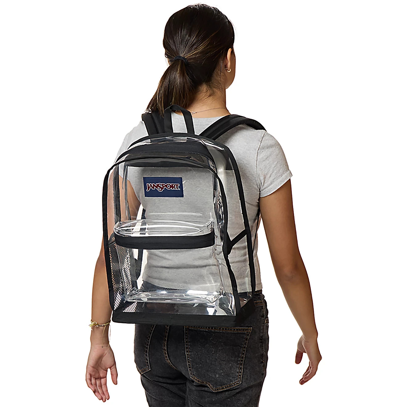 JanSport 25L Clear Backpack Transparent Bookbag School Travel Stadium Bag