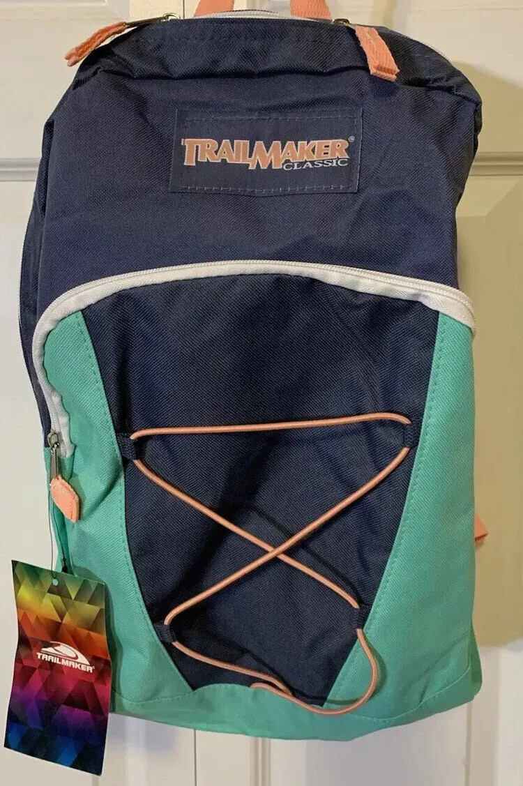 New Trail Maker Classic Full Sz 17″ Full Size Backpack Blue NWT