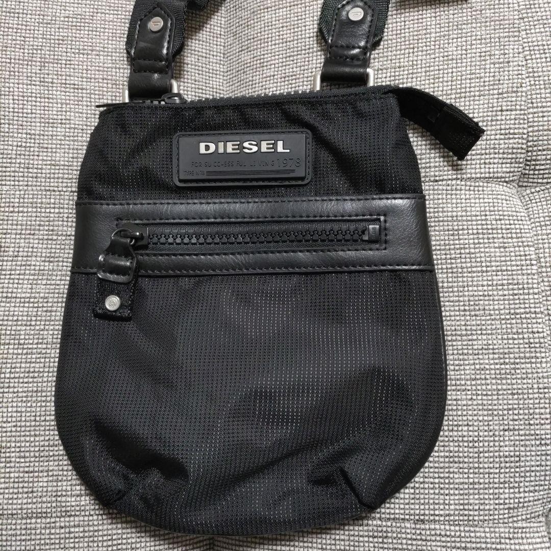 Diesel Men Black Shoulder Bag Sacoche 22x19cm Luxury Stylish Casual Italian Used