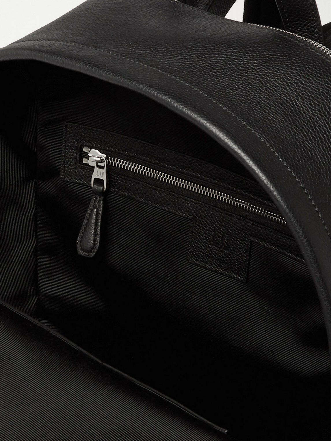 DUNHILL Belgrave Full-Grain Leather Backpack Black Push Lock Italy