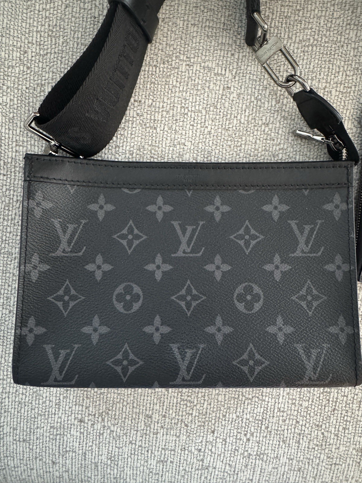 Louis Vuitton Gaston Wearable Wallet Monogram Eclipse Black Gray Crossbody