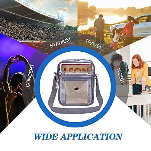 USPECLARE Clear Purse Stadium Clear Messenger Bag Stadium Approved for Men and