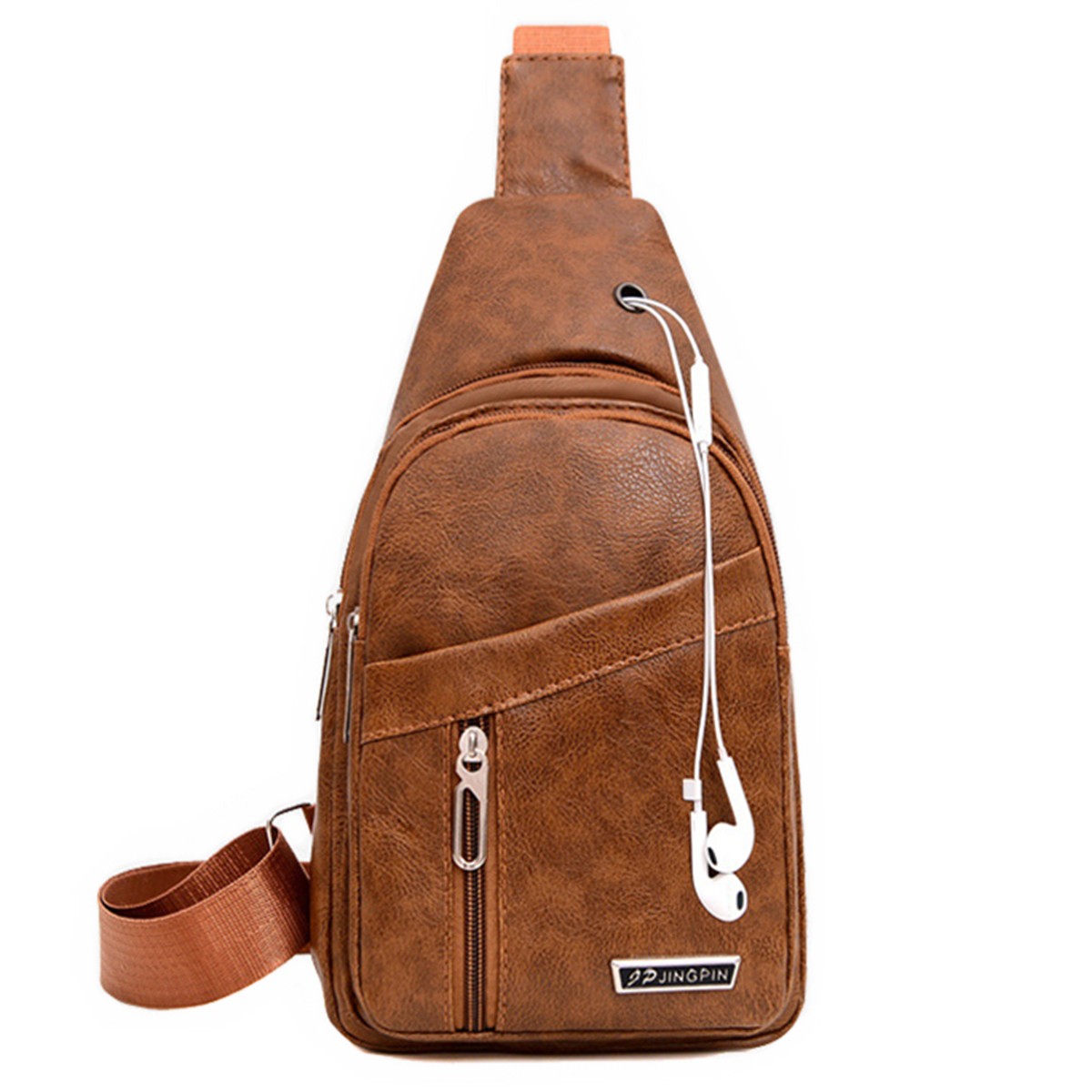 Men’s Multi Layer Single Shoulder Bag Outdoor Leisure Crossbody Bag Chest Bag