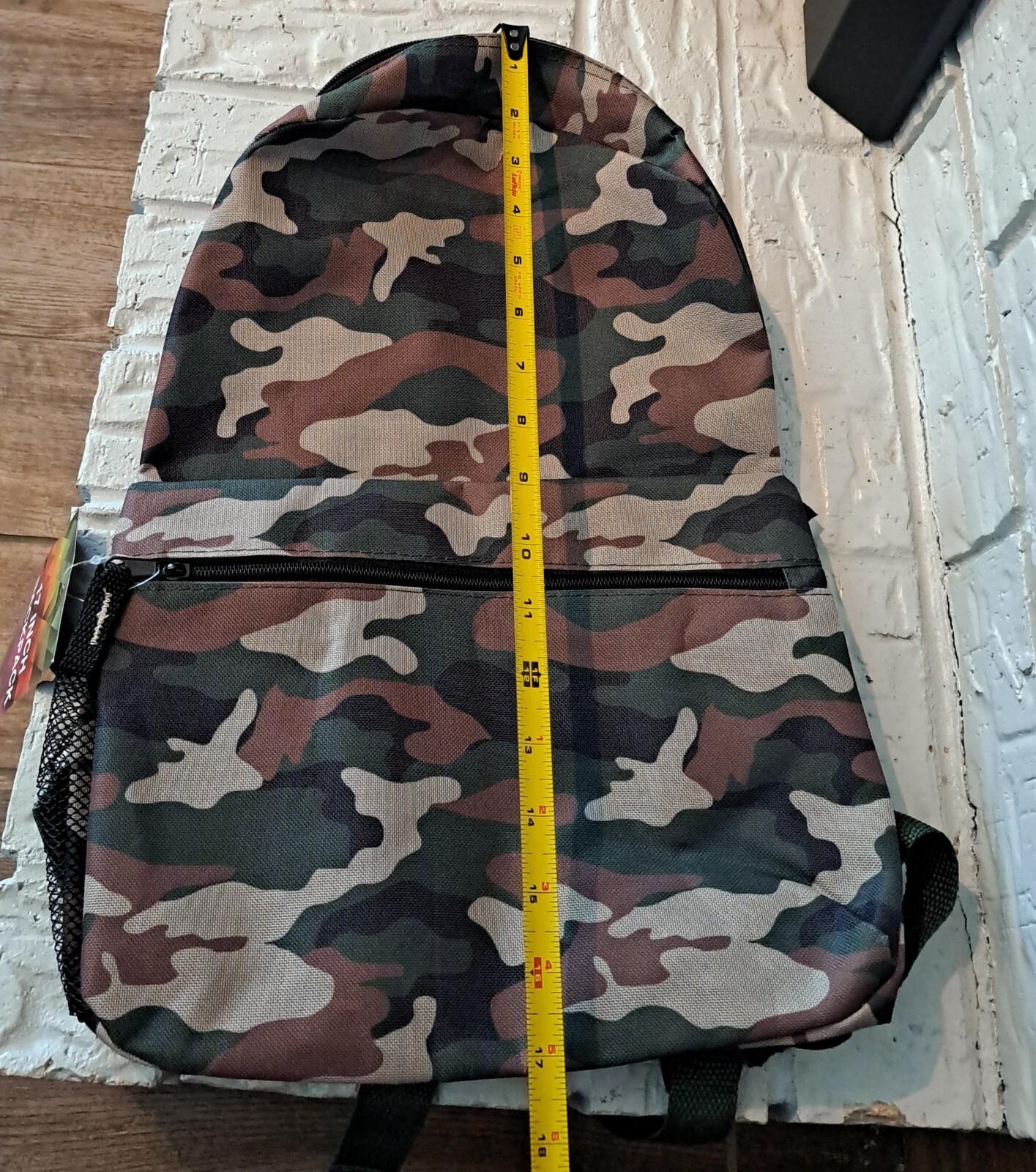Camo Backpack By A D Sutton & Sons Zip Closure New With Tag 17 Inches