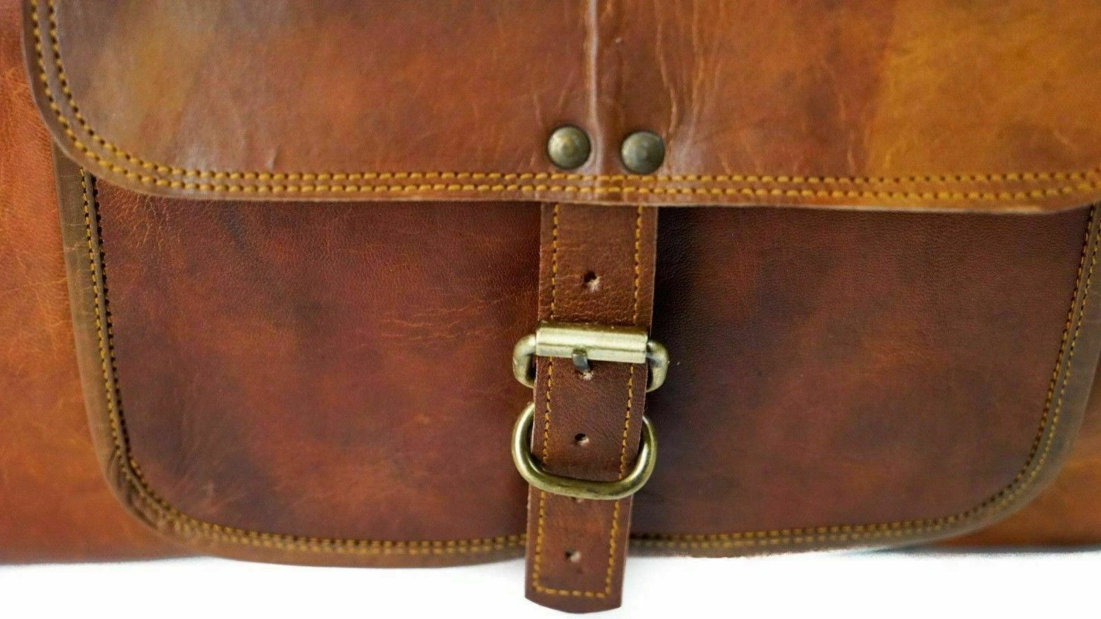 Travel Duffle Weekend Holdall Overnight Duffel Vintage Bag Heavy Duty Leather