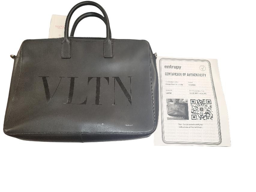 VALENTINO GARAVANI VLTN MEN’S LEATHER WORK BAG (aee) (PSH039721)