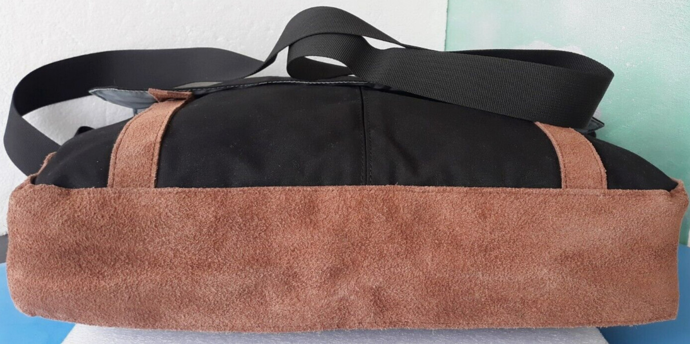 COTOPAXI Blk. Brown Canvas Suede Lightweight Messenger Bag Laptop ~ MINT ~Unused