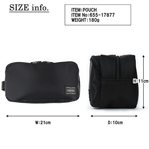 PORTER Yoshida TIME Pouch 655-17877 Black Clutch Case Travel Organizer JPN