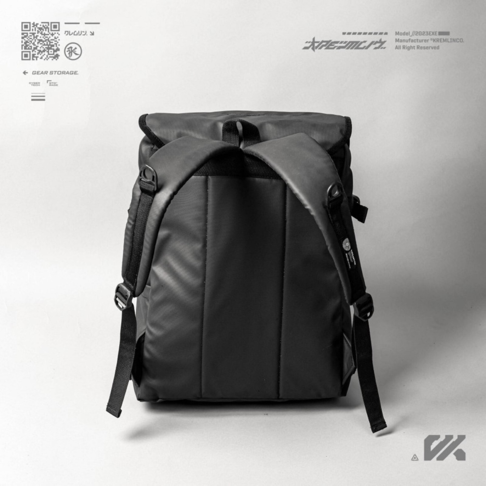 Kremlin Radar Black Backpack Carrier Futuristic Fullzip Backpack Crossbody