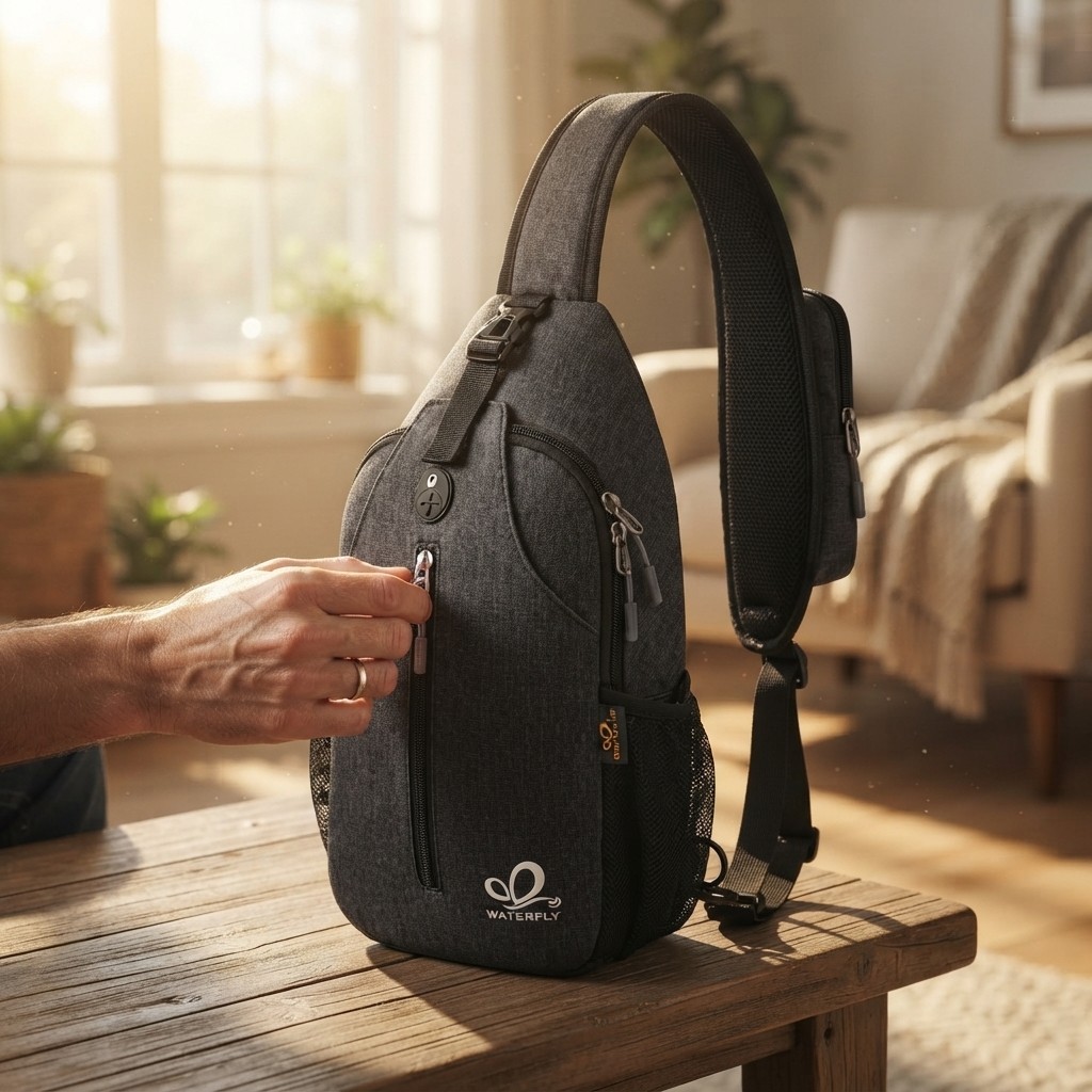 Compact Crossbody Sling Bag with Hidden Earphone Hole – Stylish & Functional