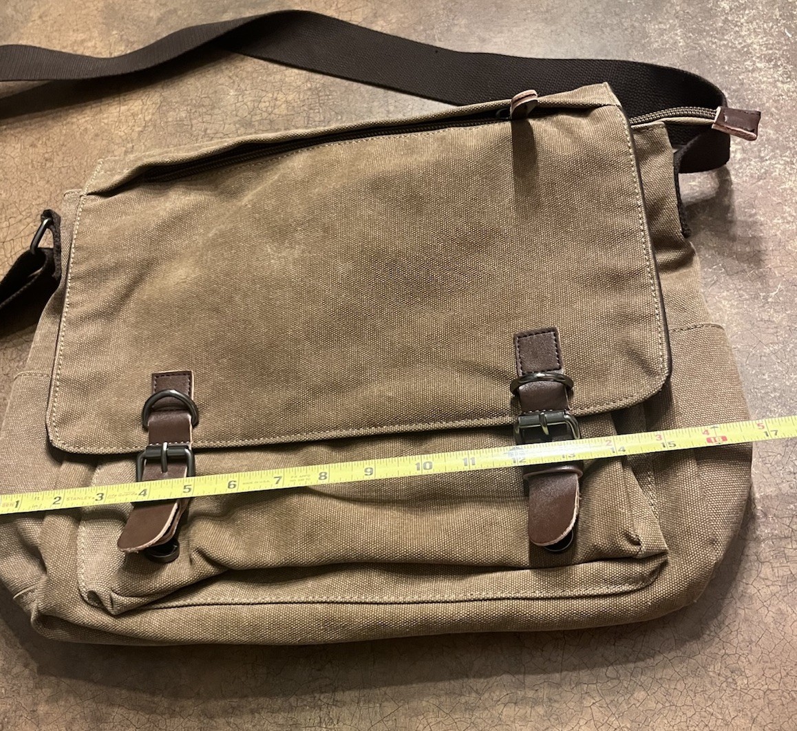 Brown Men’s Canvas Messenger Shoulder Bag Crossbody School Book Bags Satchel