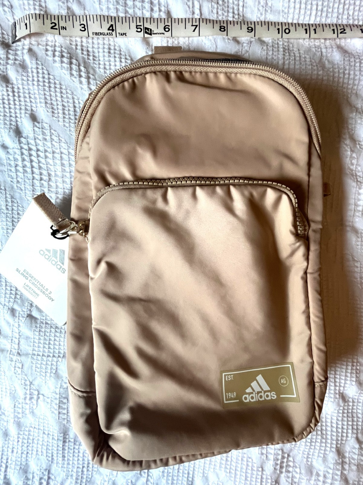 NWT Adidas Essentials 2 Sling Crossbody Bag Magic Beige Off White Gilver Unisex