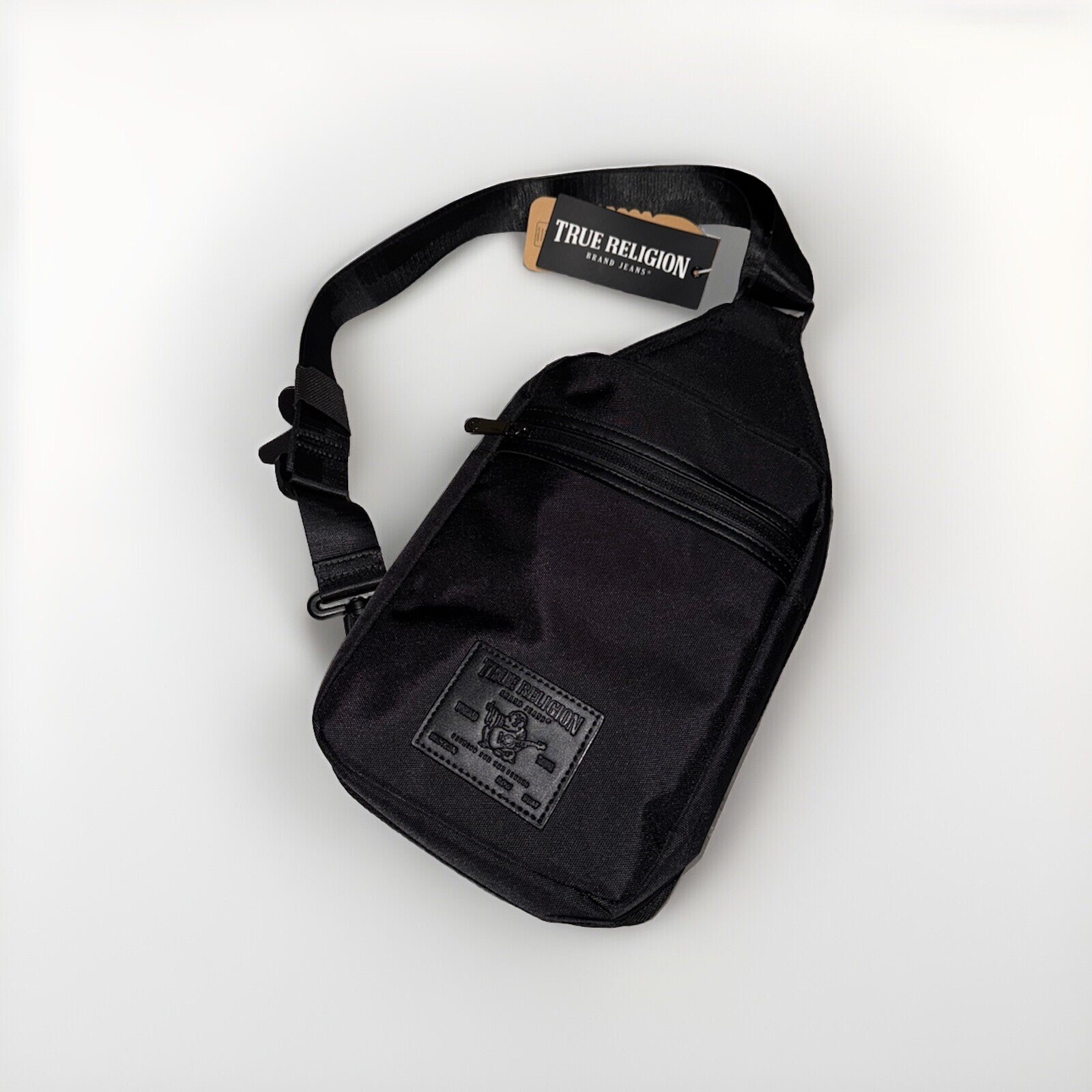 True Religion Buddha Patch Unisex Black YETA 2.0 Crossbody Bag TR104144 New