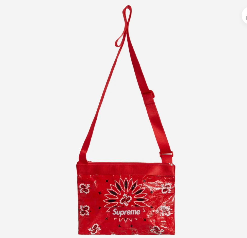 Supreme Bandana Tarp Side Bag Red SS21 New