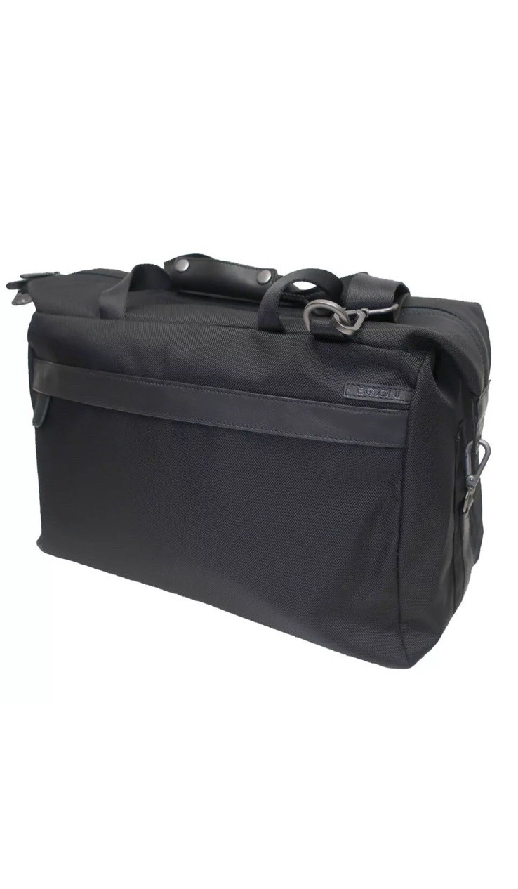 Boconi Ballistic Nylon Weekend Duffel Bag Nappa Leather Trim Black NWT $379