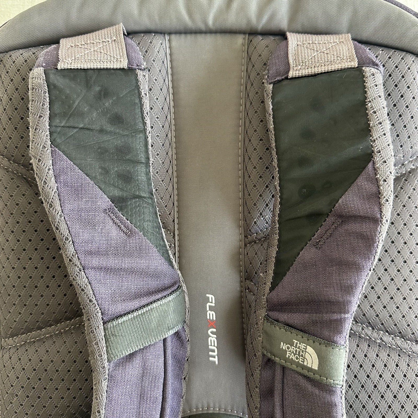 The North Face Surge Backpack Flex Vent Padded Laptop Dark purple and grey