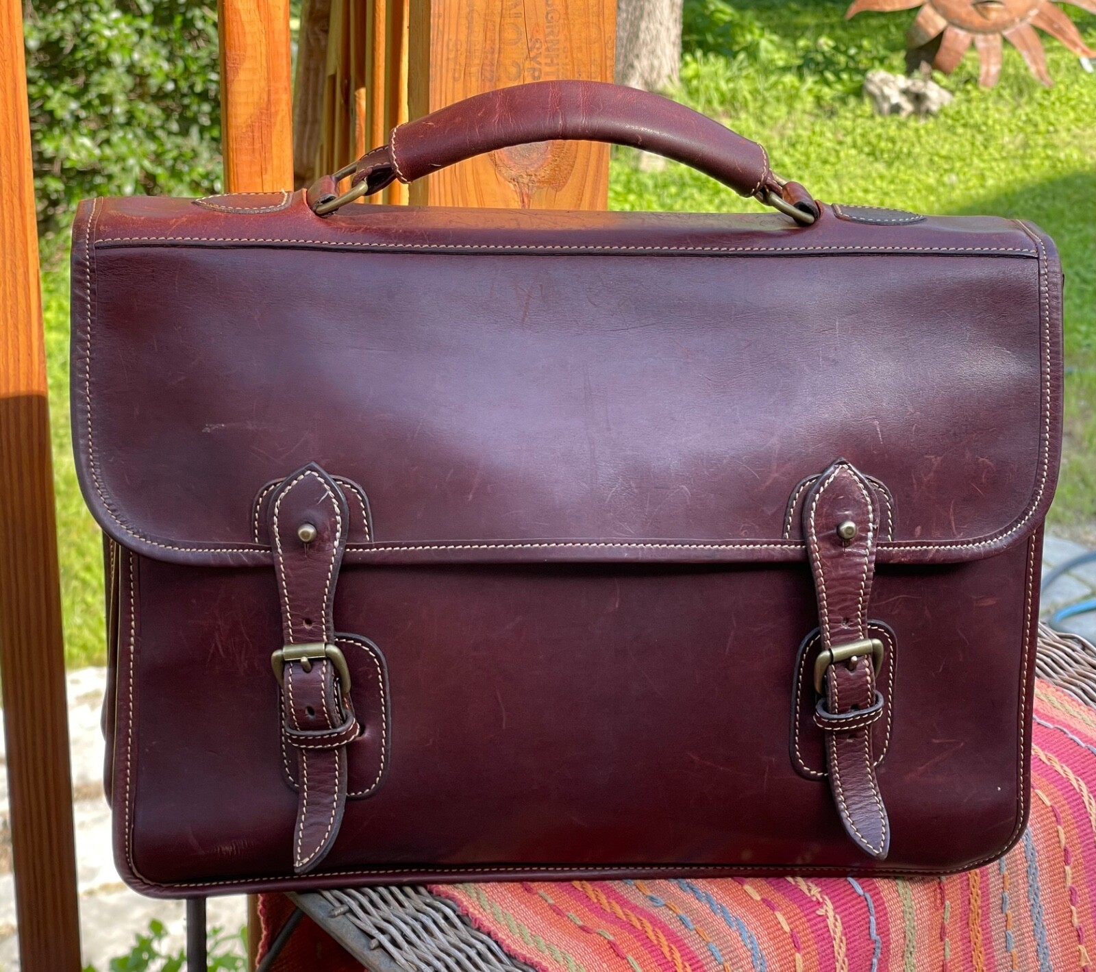 Tusting Wymington Satchel Briefcase Leather England MSRP:$1,175