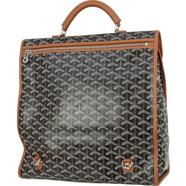 GOYARD Saint Leger Herringbone Goyardine canvas Backpack Black Brown Men