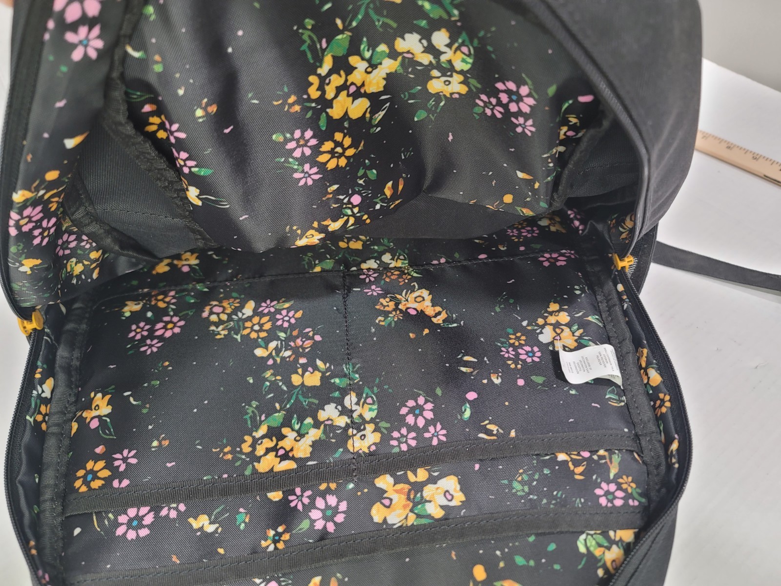 Under armor backpack hustle sport black vibrant yellow floral design excellent