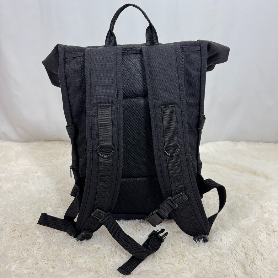Manhattan Portage Black Roll Top Backpack Cordura Nylon Messenger Bag Rucksack