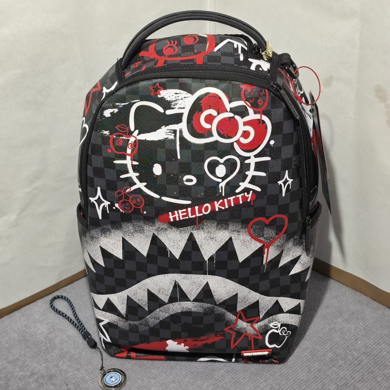 🔥 Sprayground Hello Kitty FRESH PAINT Backpack New Black Bookbag School Bag