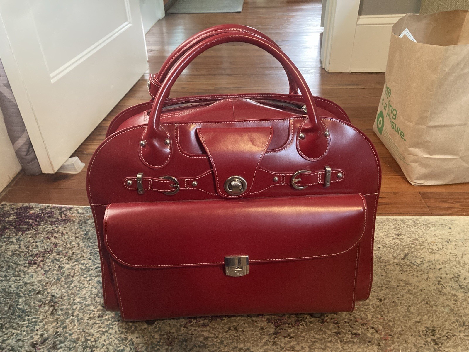 McKlein EDGEBROOK | 15” Leather Wheeled Laptop Briefcase