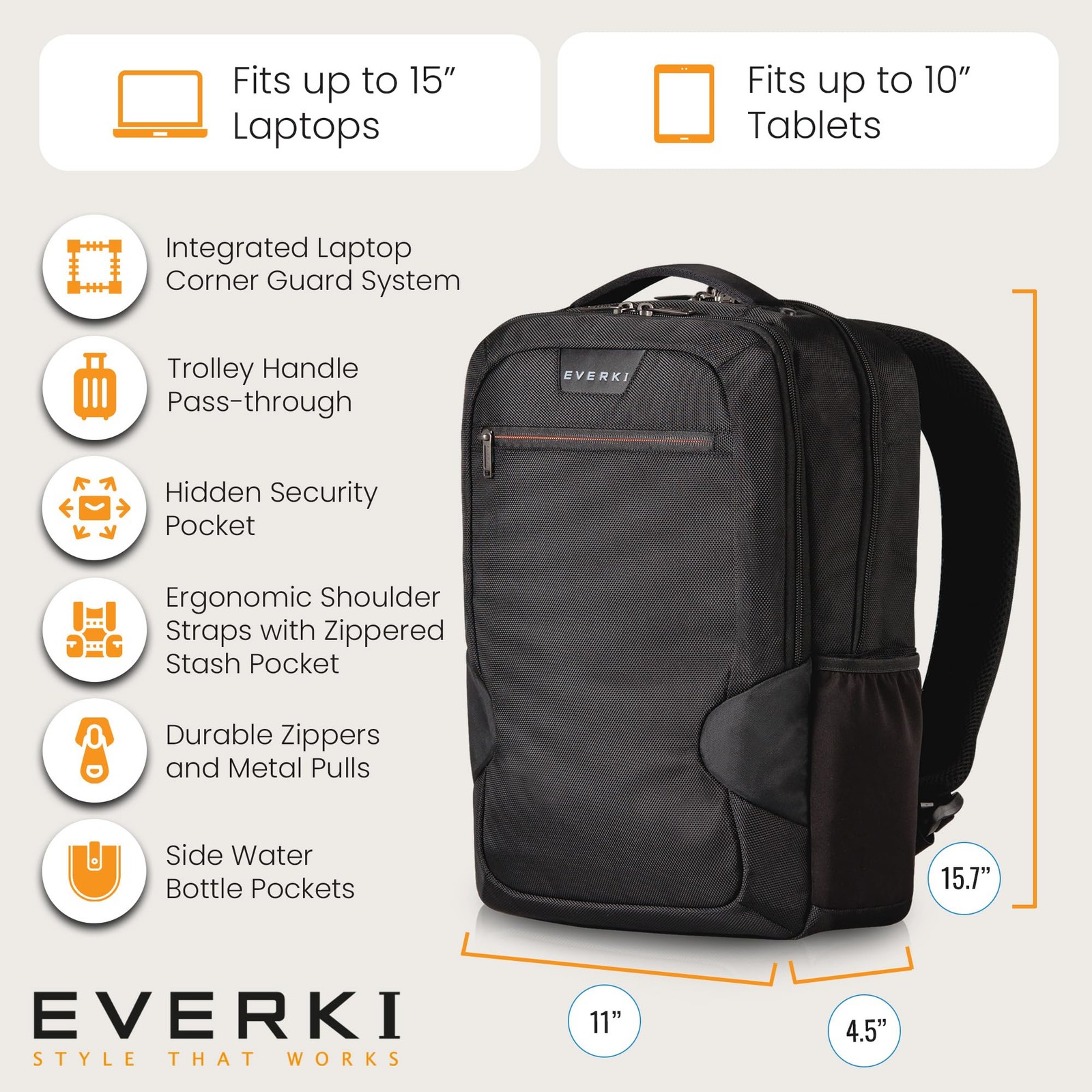 Studio 14L Slim Laptop Backpack – Lightweight Business Travel Backpack for Me…