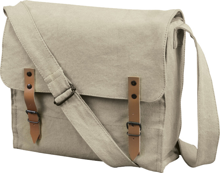 Vintage Cotton Canvas Medic Shoulder Bag Solid Blank Messenger Tote 12.5x11x3.5