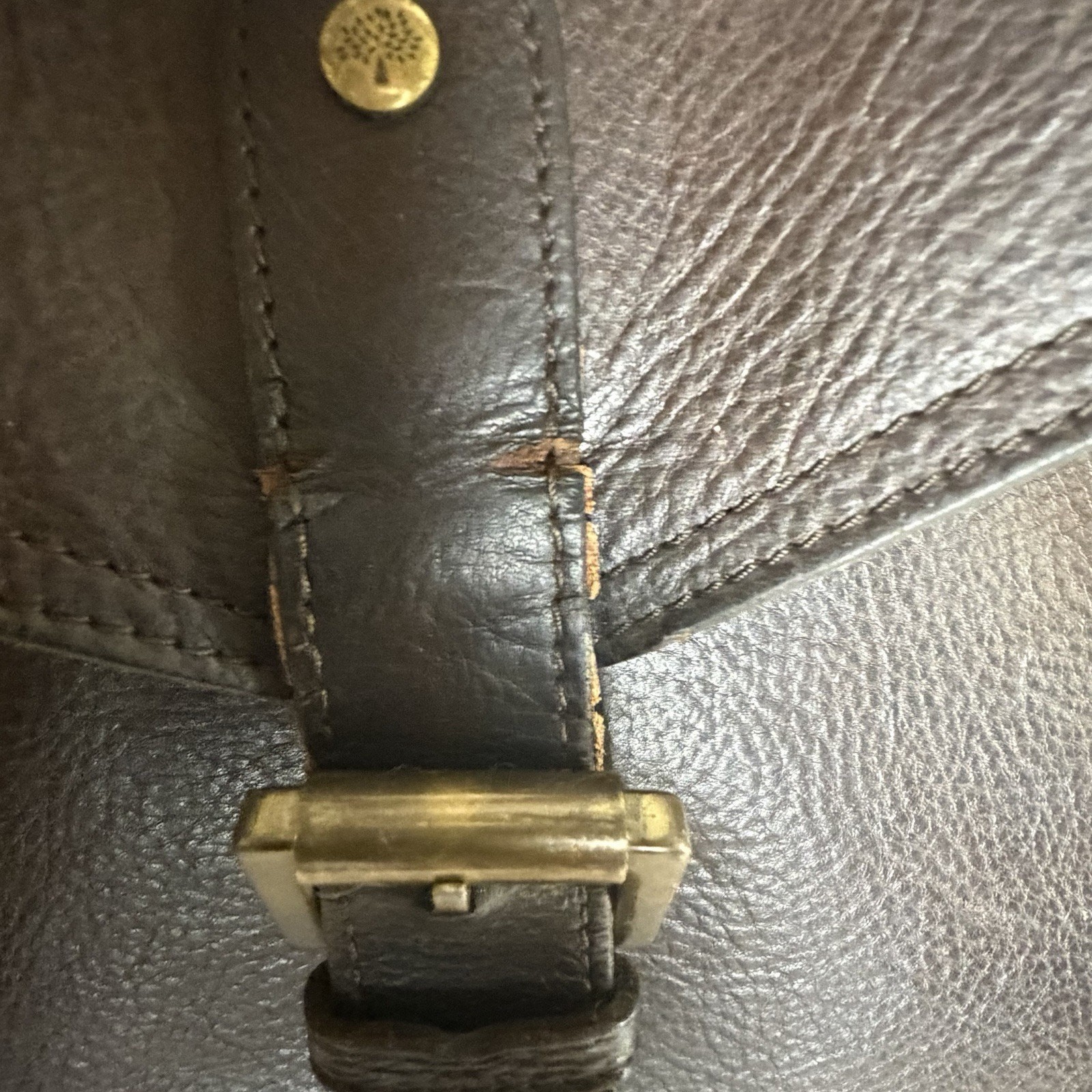 Mulberry Scotchgrain Leather Chocolate Brown Briefcase Document Case with Strap