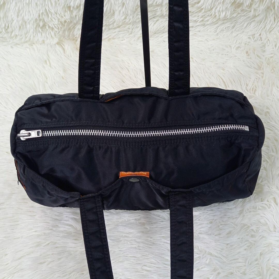 PORTER Tanker Mini Boston Bag Duffle Black Nylon Double Zip Japan 17cm 36cm