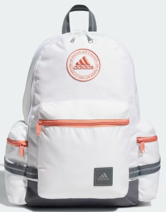 ADIDAS CITY ICON Unisex OSFA 17″ Backpack Laptop WHITE ONYX WIPE CLEAN $60 NWT