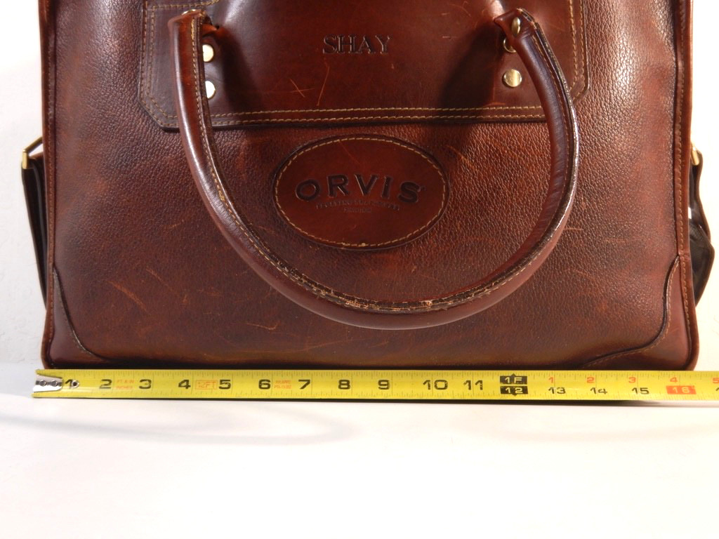 ORVIS Brown Leather Messenger Bag