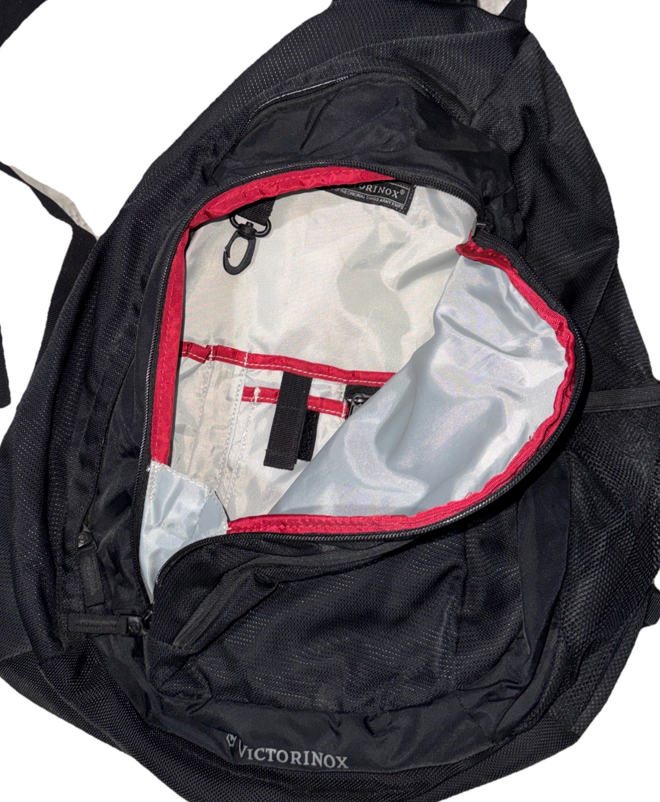 VICTORINOX Men’s Black Sling Crossbody One Shoulder Backpack Padded Back