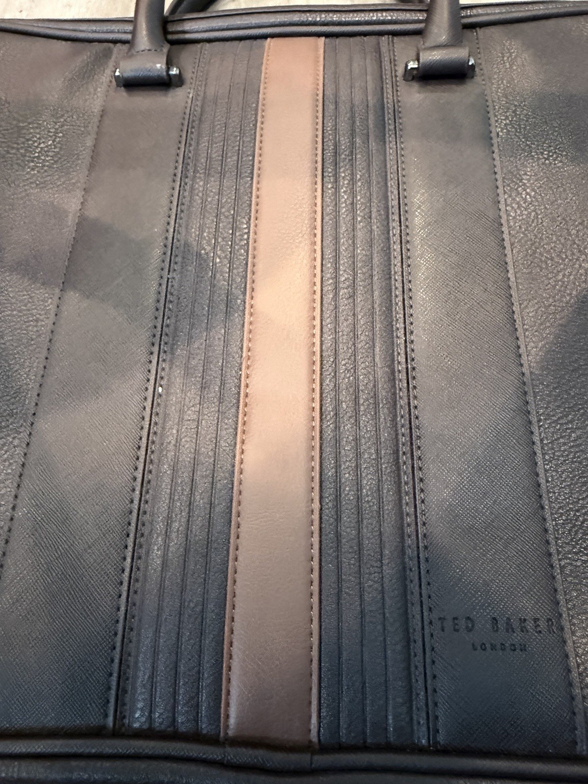 Ted Baker Briefcase Brown Polyester Document Case Computer Bag Carry On Nice