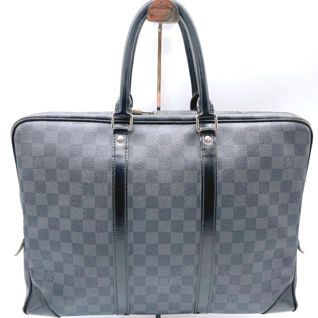 LOUIS VUITTON Briefcase Porte Document Voyage N41125 Damier Graphite Black Gray