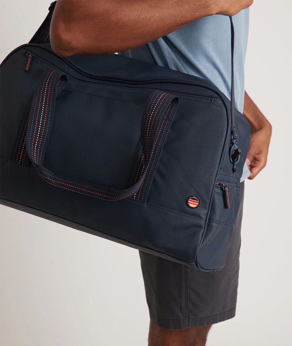 Marine Layer Weekender Navy Blue Duffle Bag Travel Carry On NWOT PMG Logo $178